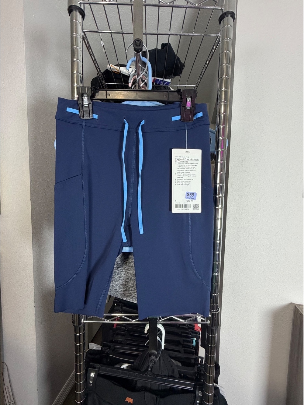 Lululemon Fast and Free HR Short 8" with Drawcord in CLBL/OAVE - Size 6 - NWT